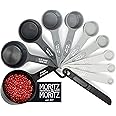 Moritz & Moritz Measuring Spoons Sets and Measuring Cups Sets - 11pcs of Baking Measuring Spoons - 10 Measurements & Level Measures - Grey