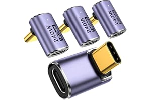 DuHeSin USB-C-Winkeladapter, 240 W (4 Stück), 90-Grad-USB-C-Adapter mit PD, 40 Gbit/s, 8K, 60 Hz, kompatibel für Thunderbolt 4 MacBook Pro/Air, Steam Deck, Switch, VR und mehr Typ-C-Geräte