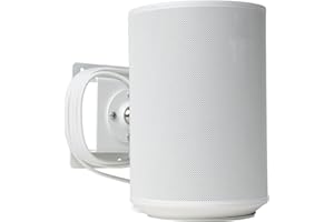 shinar Soporte de Pared metálico Compatible con Sonos Era 100,Gira hasta 360°,Inclina -70°/+70° (Arriba y Abajo, Izquierda y Derecha) con Organizador de Cables MAX 12 kg Blanco