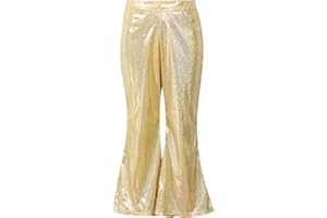 YUUMIN Pantalon De Danse pour Fille Enfant Pantalon Large à Evasé Ceinture Elastique Pantalon Longue Vêtement Hip-Hop Jazz Streetwear Performance Scène 1-16 Ans