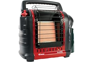 Mr. Heater Portable Buddy Heater - 9000 BTU Propane Heater with Foldable Handle, Piezo Ignition, Safety Features, and Convenient Portability - Perfect Heating Solution - Red-Black