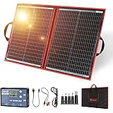 DOKIO Kit Pannello Solare Portatile 100W Monocristallino Pieghevole Plug and Play, Nero