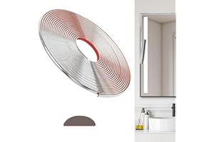 JUNART PVC Baguette de Finition, Moulure Murale, Bande Décorative Flexible pour Murs, Plafonds, Sols, Armoires, Carrelages, Miroirs(1000cm,Argent)