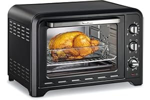 Moulinex Optimo Four électrique 39 L, Chaleur tournante, 6 modes de cuisson, Grille réversible, Pizza, Pain, Tartes, Gâteaux, Pâtisserie, 2000 W, Thermostat 240°, Mode décongélation OX487810
