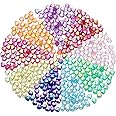 Azonee 450 Pcs 9mm Acrylic Heart Shape Beads for Jewelry Making Craft DIY 9 Mixed Colors Loose Beads Heart Spacer Beads with Small Hole for DIY Bracelet Necklace Earrings (Heart)