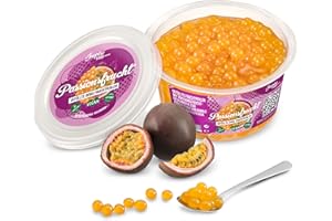 ‎THE INSPIRE FOOD COMPANY INSPIRE FOOD Bubble Tea Perlen Maracuja für Bubble Tea | Popping boba Perlen, Tapioka Fruchtperlen und Boba Perlen - 100% vegan und glutenfrei, ohne künstliche Farbstoff, 450g