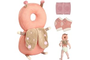 TSLBW Baby Kopfschutzkissen Baby Kniepolster Kleinkind Kopfschutz Kissen Verstellbarer Babykissen Rucksack Baby Rückenschutz Kissen Infant Anti-fall Safety Pads für Gehen Krabbeln Kopfschutz Rucksack (Rosa)