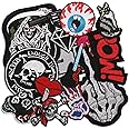 Dark Embroidered Applique Iron On Patches for Backpacks, Rock Band Patches for Jackets, Cool Sew Patch for Clothing, Jeans, Hats, DIY Accessories (Dark S 15 Pcs)