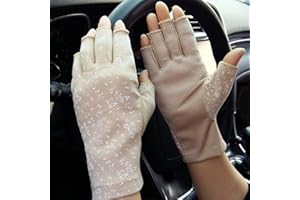 FAKEFACE Guantes de algodón para mujer y hombre, guantes antideslizantes para bicicleta, protección solar, mitones de medio dedo, guantes para correr, para conducir, motocicleta, bicicleta, deportes, camping,