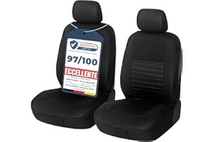 Upgrade4cars Coprisedili Auto Anteriore Universali Nero | Set Copri-Sedile Universale per Guidatore e Passeggero | Accessori Auto Interno