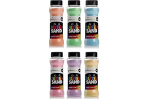 Rainbow Eco Play - Pastel Coloured Shakers - Sand Shakers - 6x220g - Kids Sand - Play Sand for Kids - Sand Art Kits for Kids - Childrens Play Sand - Craft Sand Shakers - Clean, Fun & Safe