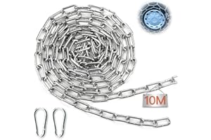 Mbsomnus 10 M Catena Acciaio 3 mm Catene Catena Metallo Delimitazione Catenella Catena Resistente Catena Zincata Catena Antitaglio per Lucchetto Recinzione Catena Antifurto Catena