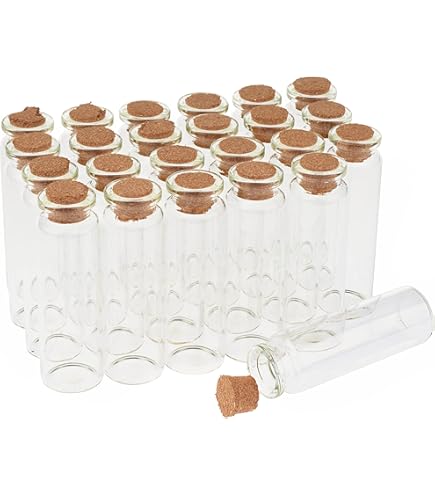 Glazen mini-flessen met kurk, 20 ml, 40 stuks, glazen Glazen mini-flessen met kurk, 20 ml, 40 stuks, glazen