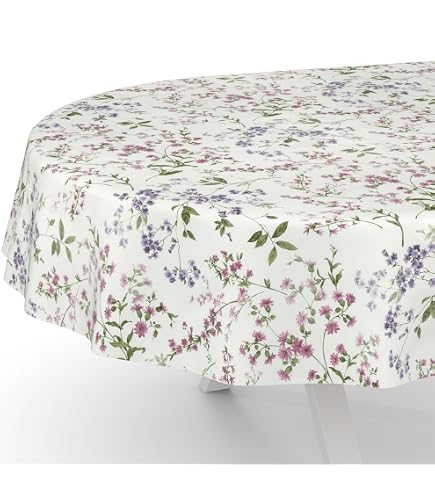 ANRO Nappe de table en toile cirée lavable pour le jardin, ronde, ovale ou rectangulaire, pour l'intérieur et l'extérieur, avec motif de chouette, bords découpés, 140 cm