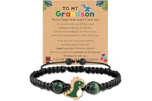 QianSiLi Cute Dinosaur Charm Bracelets For Boys, Son Grandson Daughter Brother Nephew Gifts, Presents For Birthday Christmas Valentines Day Back To School