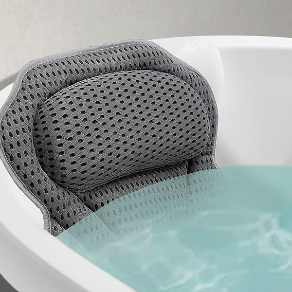 Coussin De Bain Confortable Avec Ventouses - Imperméable, Blanc, Pour Un Bain Relaxant - 5