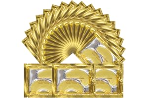 ALIVER Gold Collagen Under Eye Mask, patch anti-età per gli occhi all’acido ialuronico con oro 24 ct, per l'idratazione e la riduzione delle occhiaie, regalo di lusso per le donne e gli uomini (25 paia)