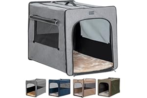 Petsfit pieghevole Trasportino per Cani, portatile Trasportino per Cani trasportino cane kennel cane Auto con cuscino in peluche e borsa di stoccaggio per Cani di taglia Grande media piccola