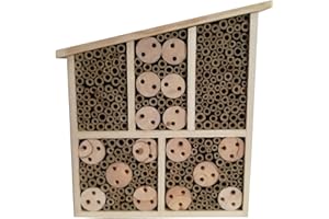 Dehner Natura Osmia Hôtel à Insectes, env. 32 x 9 x 30 cm, Bois de pin, Sapin, Bambou, contreplaqué, Naturel