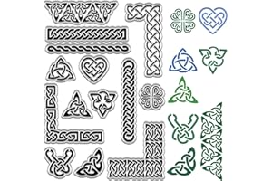 CRASPIRE Trinity Knot Clear Rubber Stamp Celtic Knot Frame Vintage Transparent Silicone Seals Stamp for Journaling Card Making DIY Scrapbooking Handmade Photo Album Notebook Decor