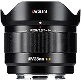 7artisans AF 25 mm F1,8 APS-C E-objektif, 180 g, b&uuml;y&uuml;k diyafram, y&uuml;z/g&ouml;z algılamalı otomatik odaklama objektifi, Sony E Mount