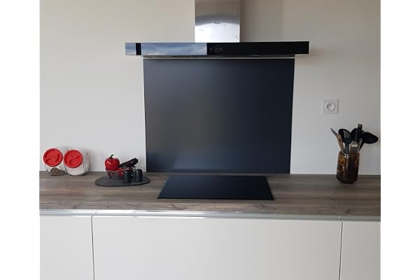 AluCouleur Fond de hotte/Crédence en Aluminium Gris Anthracite RAL 7016S-11 Tailles-Hauteur 40 cm x (Longueur 60 cm)