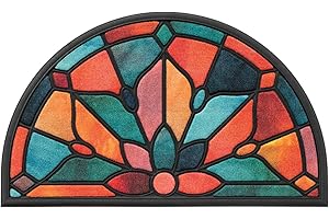 REDS Zerbinando - zerbino Semicerchio Magic cm. 45x75 Fondo in Gomma Antiscivolo, Superficie stampata, Bordo antinciampo. Effetto Tridimensonale - VETRATA