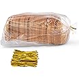 Bread Bags with Ties, Reusable, 100 Clear Bags and 100 Ties