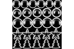 CYFUN DESIGN Confezione da 50 sacchetti adesivi per shaker, per carte shaker, cerchi, stelle, Natale, stelle, cerchi, alberi, set di cupole tridimensionali per shaker, carte, in plastica trasparente, per