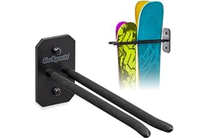 GoSports - Estante de Almacenamiento para esquí y Snowboard montado en la Pared, 2 u 8 tamaños de esquí