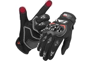‎KEMIMOTO KEMIMOTO Motorradhandschuhe Herren, Motorrad Handschuhe Sommer mit Knöchelprotektor und Touchscreen, Amtungsaktive Sport Handschuhe für Herren und Damen, für Motorrad, Fahrrad, Roller, Jagd