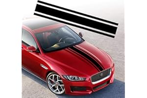 TOMALL 124.5 cm x 22.2 cm Motorhaube Streifen Aufkleber Auto Racing Körper Seite Aufkleber Rock Dach Motorhaube Stoßstange Streifen Aufkleber Vinyl Streifen Dekoration für Auto (schwarz)