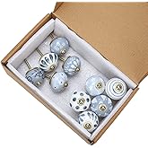 The Himalaya Craft Door Knobs and Pulls - Vintage Assorted Blue Pottery Ceramic Drawer Handle for Kitchen Cabinets Home Inter