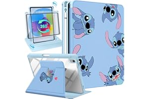 Koecya for iPad 10th Generation Case 10.9 Inch 2022 Cute Cartoon Kawaii for Girls Kids Girly Women Design Covers,360 Degree Rotating Folio Stand Pencil Holder for i Pad 10 Gen inch,Black