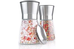 Salz und Pfeffermühle mit robustem Kegel-Keramik Mahlwerk - Salzmühle oder auch Gewürzmühle ohne Inhalt von Hannah's Homebrand®