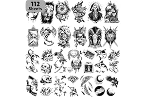 Leesgel Temporäre Tattoos Erwachsene, 112 Blätter Fake Tattoos Klebetattoos Erwachsene