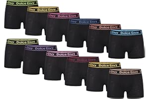 DOLCE ENVY 12-Pack Men's Boxers Shorts Assorted Colour Soft Cotton Elevate Your Underwear Collection with Premium Comfort Trunks