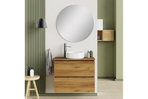 Baikal Mueble de Baño Deva. Mueble Suspendido en Pared Incluye Lavabo cerámico. Disponible en Fondo 39cm y 46cm. Mueble MONTADO.