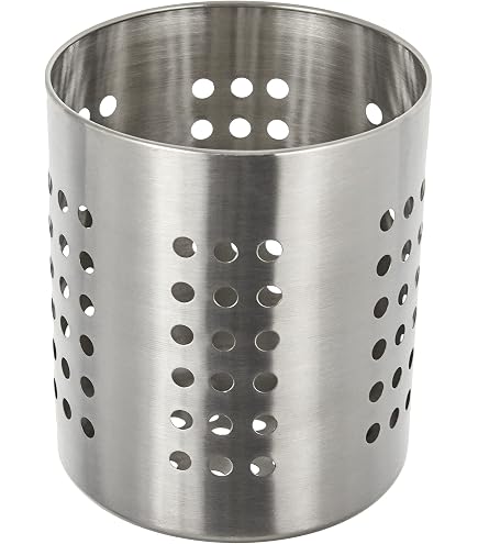 UQMIQURA Lot De 2 Porte-Ustensiles De Cuisine En Acier Inoxydable Noir - Organisateurs Élégants Pour Couverts Et Ustensiles