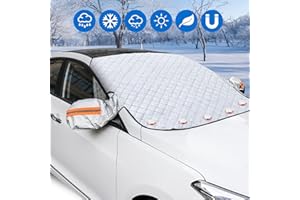 hifrom Couverture Pare-Brise Avant Voiture, Magnétiques Bâche Pare Brise, Protection Hivernale, Protège Contre Le Vent, la Neige et Le Givre(145x120cm)