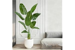FSOHOI Albero Artificiale 180m Uccello del Paradiso, Pianta Artificiale PE Banano Artificiale, Pianta Finta da Interno, Palma Tropicale Albero Verde Finto con Vaso per la Decorazione della Casa Soggiorno