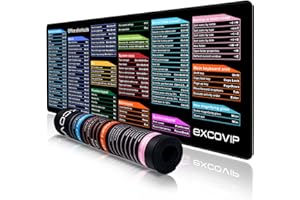 excovip Tapis de Souris XXL, Tapis de Souris de Raccourci de Bureau, Tapis de Bureau d'ordinateur étendu avec Bords Cousus pour Les Joueurs, Le Bureau, la Maison (31,5 x 11,8 inch) 9124