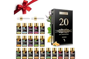 MAYJAM Coffret Huiles Essentielles 20pcs, Coffret Cadeau D'Huile Essentielle Pour Diffuseur, Humidificateur - Lavande Jasmin Eucalyptus Vanille Santal Orange Douce Rose Bergamote Et Plus