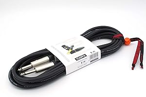 X-LEAD IC55PN060BK serie PLATINUM, cavo per strumenti professionale di alta qualità per Chitarra/Basso/Tastiere - Jack/Jack - connettori NEUTRIK - MADE IN ITALY by INCO - (6 m, nero)