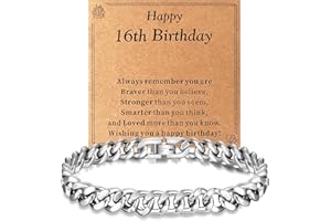 Aidenn 13th 16th 18th 21st 30th 40th 50th 60th 70th Birthday Gifts for Men Boys, Cuban Chain Bracelet Mens Birthday Gifts for Him Grandad Dad Son Brother Friend, Birthday Gift Ideas