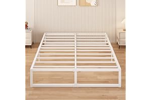 Yicensen Small Double Bed Frame 120x190 cm, Metal Bed Frame Small Double with Steel Slat Support, Easy Assembly, Noise Free, No Box Spring Needed, 30cm High, White