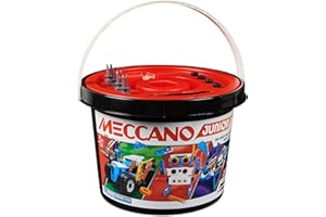 MECCANO - BARIL 150 PIECES MECCANO JUNIOR - 5 Modèles Différents A Construire - Jeu de Construction Avec 2 Outils - Alternative Aux Ecrans - Jouet Enfant 5 Ans Et +