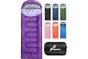 SPORTNEER Sacco a pelo per esterni, sportivo, per adulti e bambini, sacco a pelo da campeggio, per escursioni, viaggi con zaino