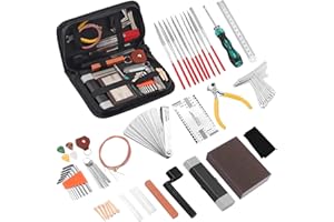 Kamtop Kit Entretien Guitare 52pcs Entretien Guitare Trousse Kit d'Outils d'Entretien de Réparation de Guitare avec Sac de Transport pour Guitare Acoustique Guitare Électrique Ukulélé Basse Banjo