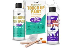 Reparationsfärg vit 200 ml – matt och glänsande vit reparationslack, vit vattenbaserad väggfärg för reparation för badkar, mö